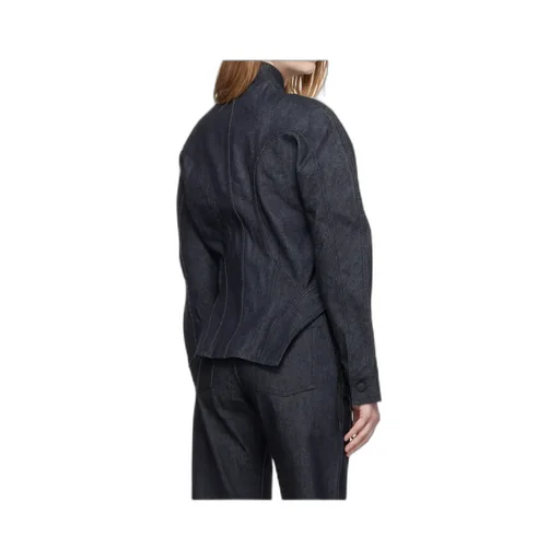 Button-Fastening Sculptural Cinched Jacket