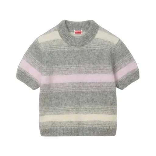Hairy Knitted Top In Mixed Alpaca Wool Kenzo Speed Stripe