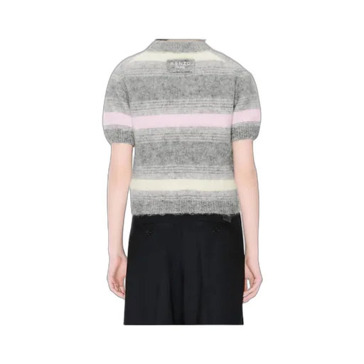 Hairy Knitted Top In Mixed Alpaca Wool Kenzo Speed Stripe