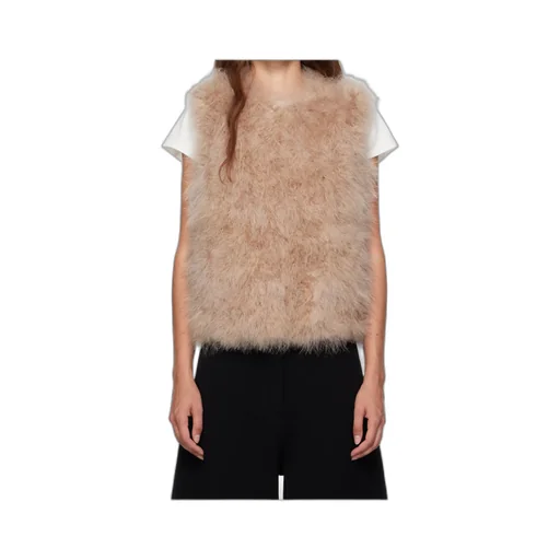 Cropped Feather Vest