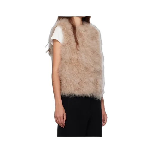 Cropped Feather Vest