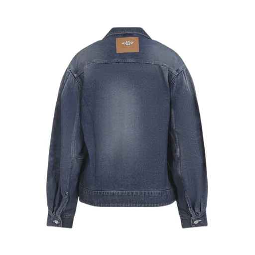 Simone Rocha Embellished Belted Buttoned Denim Jacket