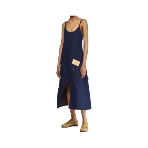 Denim Panelled Midi Dress