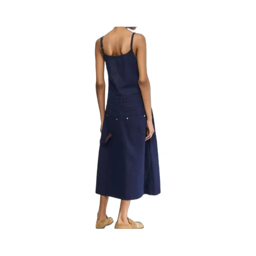 Denim Panelled Midi Dress