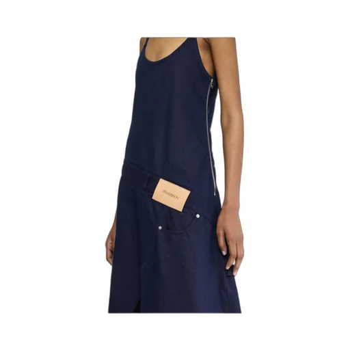 Denim Panelled Midi Dress