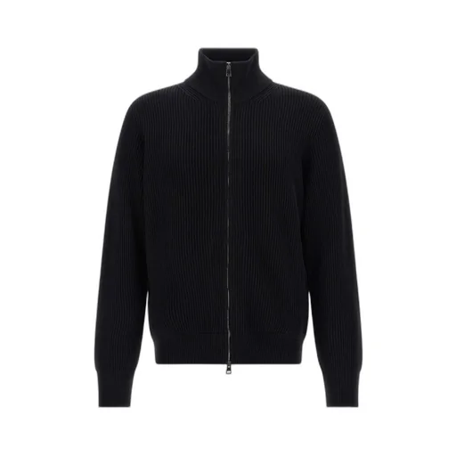 Zippered Ribbed Sweater