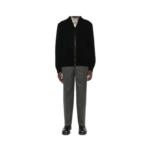 Zippered Ribbed Sweater