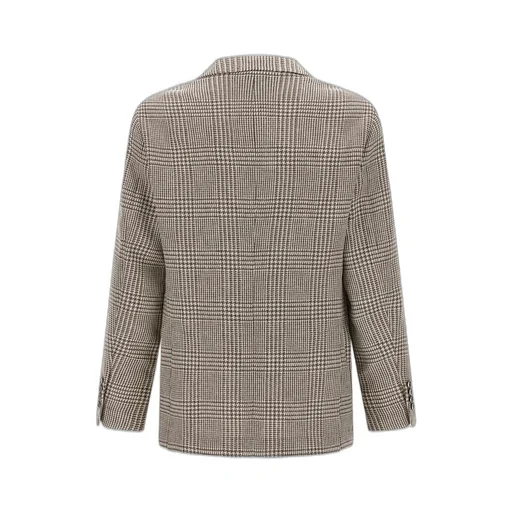 Houndstooth Check Single-Breasted Blazer
