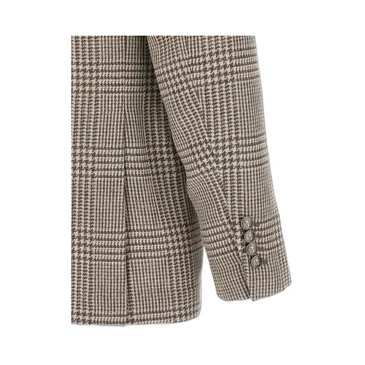 Houndstooth Check Single-Breasted Blazer