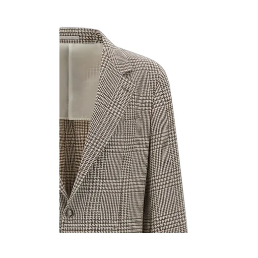 Houndstooth Check Single-Breasted Blazer