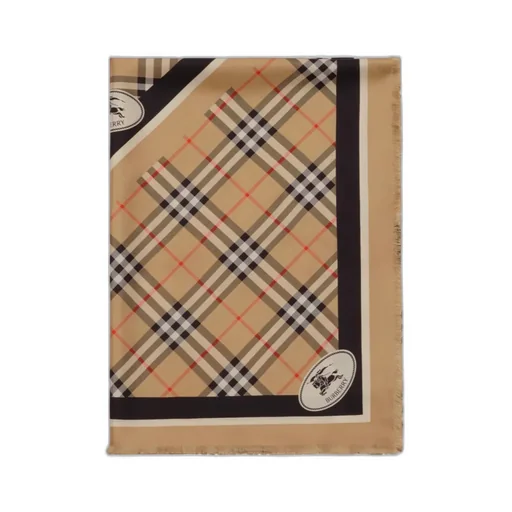 Check Knight Stamp Silk Scarf