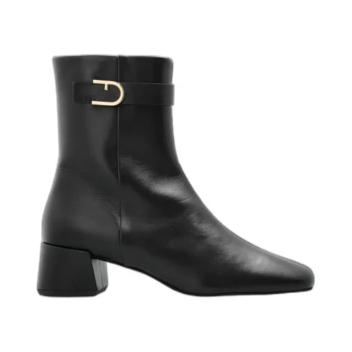 Furla Square-Toe Heeled Ankle Boots