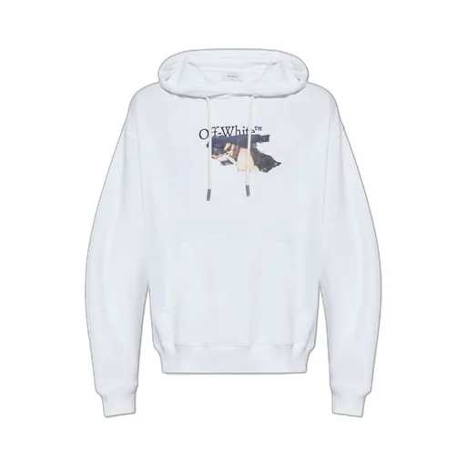 Off-White Logo Printed Drawstring Hoodie
