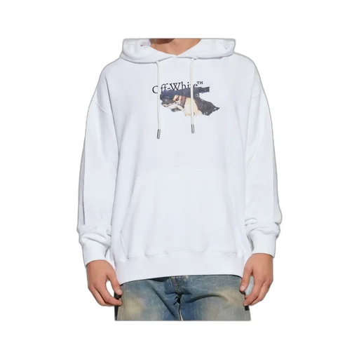 Off-White Logo Printed Drawstring Hoodie