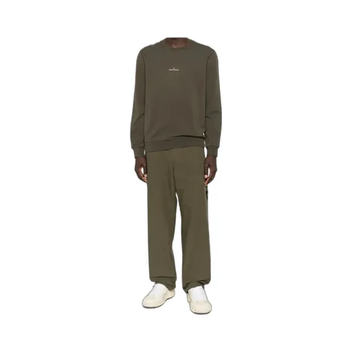 Stone Island Logo Patch Straight-Leg Cargo Pants