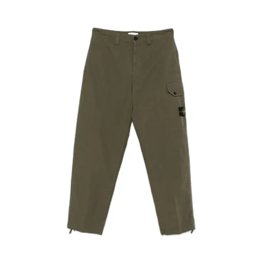 Stone Island Logo Patch Straight-Leg Cargo Pants