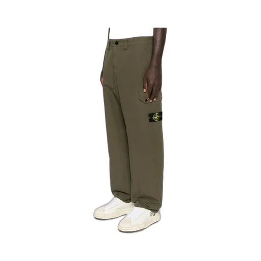 Stone Island Logo Patch Straight-Leg Cargo Pants