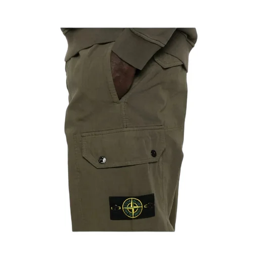Stone Island Logo Patch Straight-Leg Cargo Pants