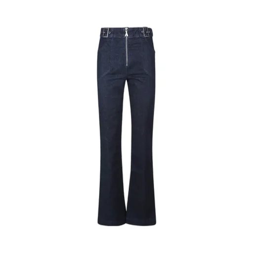 Zip-Fly Buckle-Fastening Jeans
