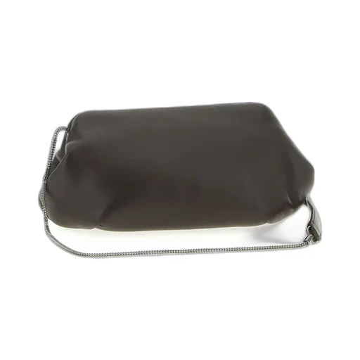 Leather Chain-Strap Clutch Bag