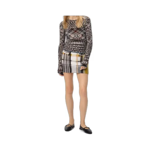 Mini Skirt With Pockets And Check Pattern