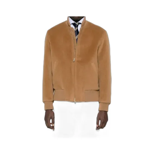 Ribbed-Collar Wool Jacket
