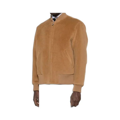 Ribbed-Collar Wool Jacket