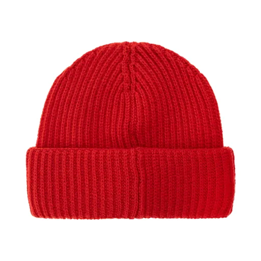 Ribbed Logo-Plaque Beanie