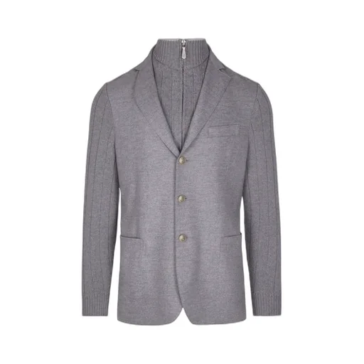 Eleventy Ribbed Layered Blazer