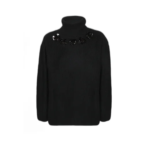 High-Neck Sequin-Embellished Sweater