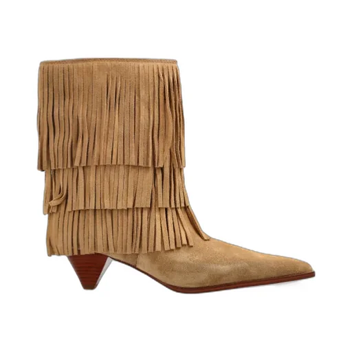 50Mm Jayla Layered-Fringe Suede Boots