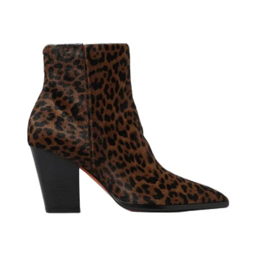Leopard-Print Block-Heel Ankle Boots