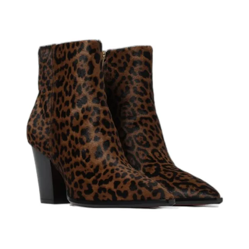 Leopard-Print Block-Heel Ankle Boots