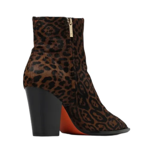 Leopard-Print Block-Heel Ankle Boots