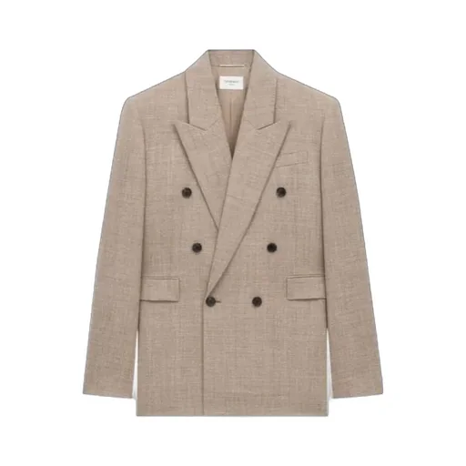 Saint Laurent Double-Breasted Long-Sleeved Jacket