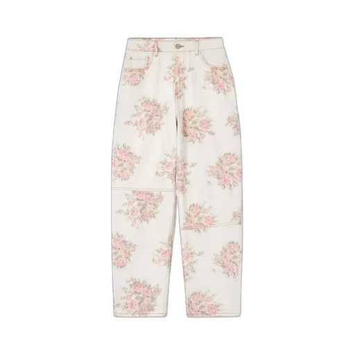 Floral Printed Stary Jeans