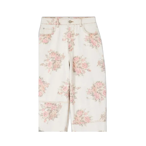 Floral Printed Stary Jeans