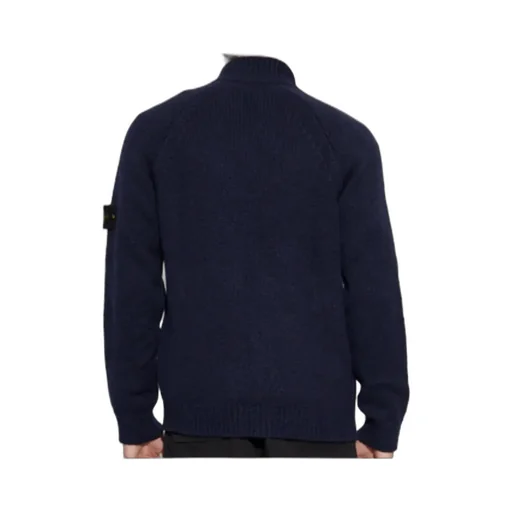Stone Island Logo Patch Zip-Up Cardigan