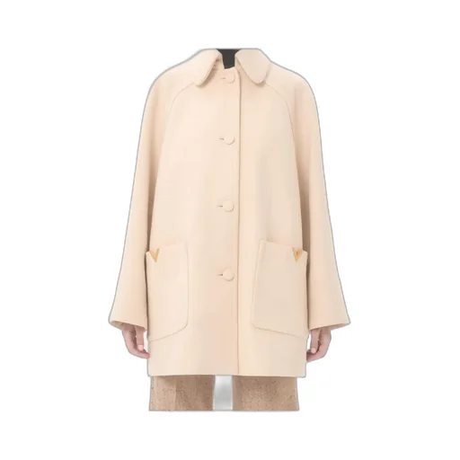 Valentino Garavani Logo Plaque Button-Up Peacoat