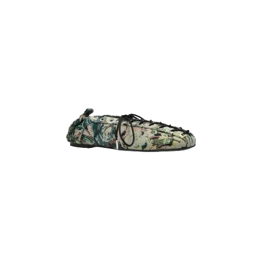 Lace-Up Ballerinas In Tapestry