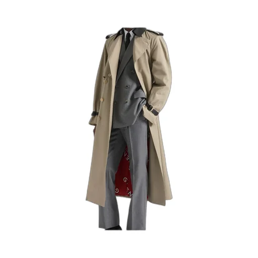 Trench-Coat In Cotton With Leather Details