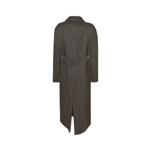 P.A.R.O.S.H. Herringbone Double-Breasted Long Coat