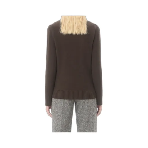 Valentino Logo Plaque V-Neck Jumper