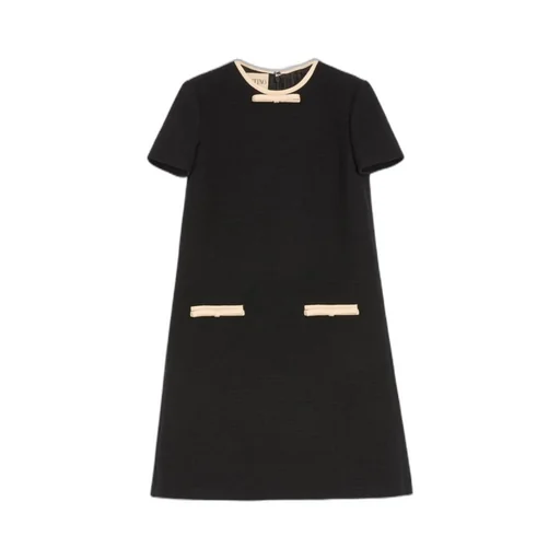 Short Dress In Plain Wool Tweed