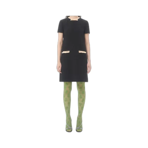 Short Dress In Plain Wool Tweed