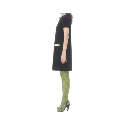 Short Dress In Plain Wool Tweed