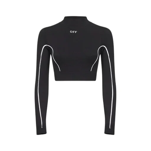 Off-White Off Stamp Ribbed Cropped Top