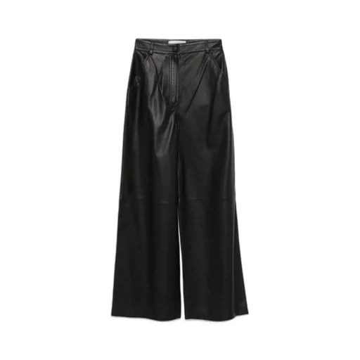 Leather Straight-Leg Trousers