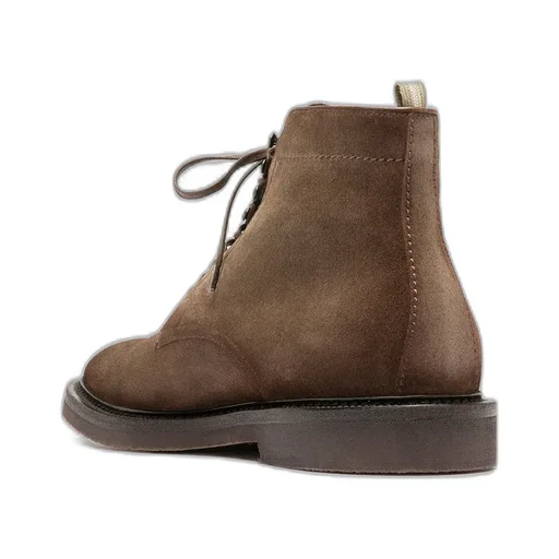 Taupe Suede Lace-Up Boots