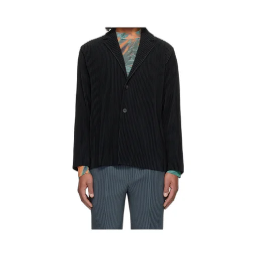 Homme Plissé Issey Miyake Single Breasted Pleated Jacket